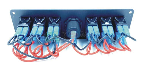 Panel Con 6 Switch Y Voltimetro 12v Rockseries Rks-sw6dv