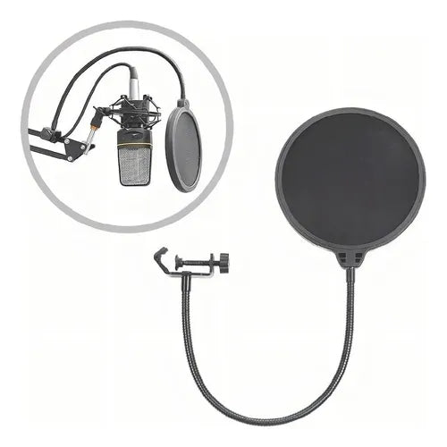 Pantalla Paravientos Para Microfono Ajustable 490-633 Radox Color Negro