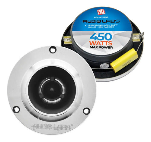 Par Tweeter Bala 4 PuLG. Open Show 300w Audio Labs Adl-tw1os Color Cromo Con Negro