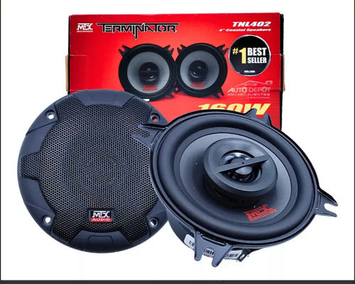 Par Bocinas Coaxiales 2 Vías De 4 PuLG. 120 Watts Mtx Tnl402 Color Negro Con Rojo