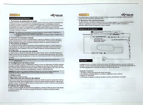 Espejo Retrovisor Cámara Sensores Revers Extreme Ex-rcam-dvr