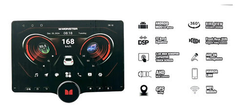 Estéreo Con Pantalla Monster Had310-d10 Con Bluetooth Color Negro