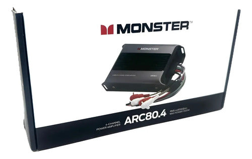 Amplificador Marino Mini 130w 4 Canales Monster Arc80.4 Plateado