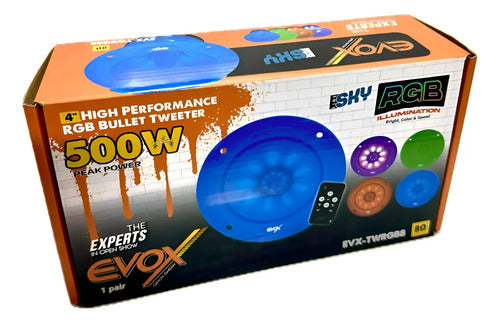 Par Tweeter Bala 4´´ 250w Rms 8 Ohms Rgb Evox Evx-twrgb8