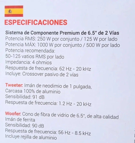Set De Medios 2 Vias Treo Stage65.2sq 1000w Premium