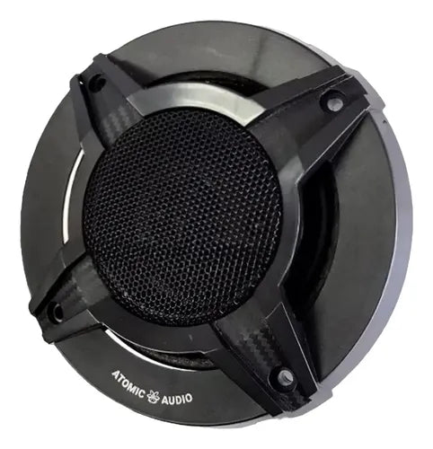 Bocinas Coaxiales 4 PLG Atomic Audio Iron4 500w Max 3 Vias Color Negro
