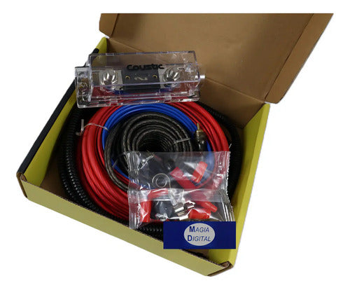 Kit De Cableado Para Instalacion De Amplificador Calibre 8 70% Cobre Libre De Oxigeno Marc