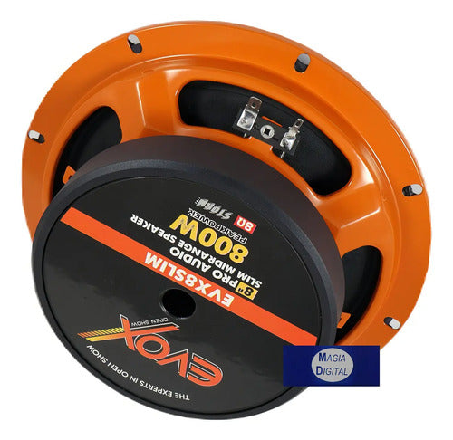 Medio Rango 8puLG Evox Evx8slim 800 Watts Linea Slim Color Negro