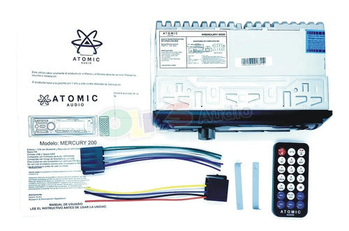 Autoestereo Bluetooth Atomic Mercury200 Usb Sd Fm App 180w