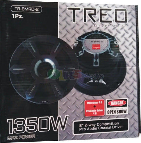 2 Medios Rangos + Driver De 8 Open Show 1350w Treo Tr-8mrd-2 Color Negro