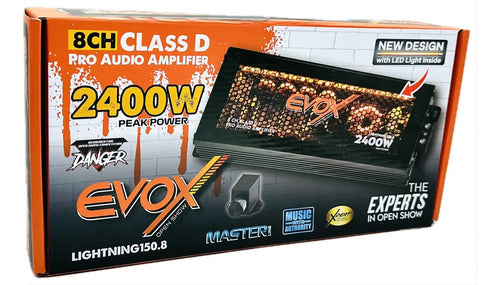 Amplificador 8 Canales Clase D Evox Lightning150.8 Led Negro