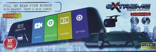 Retrovisor Dvr C Cámara Frontal Y Trasera Extreme Ex-rthd102