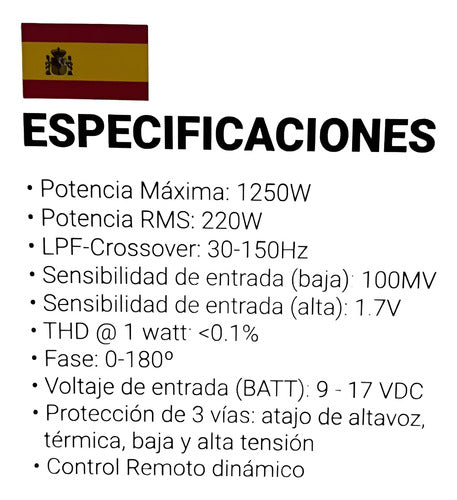 Subwoofer Amplificado De 7x9 1250w Max Control Treo Treo79ss