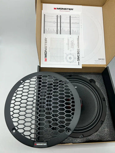 2 Medio Rangos Coaxial De 8'' 600w Rms 8 Ohms Monster Smc802 Color Negro
