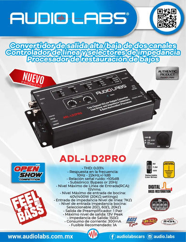 Convertidor De 2 Canales Halta Baja Audio Labs Adl-ld2pro Color Negro