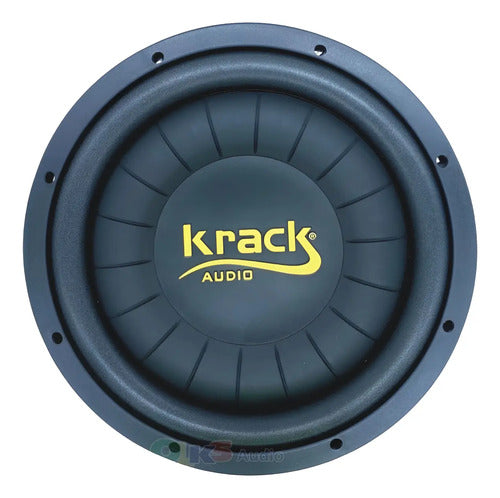 Subwoofer Plano De 12 150w. Rms 4 + 4 Ohms Krack Kws-1244dvc Color Negro Con Amarillo