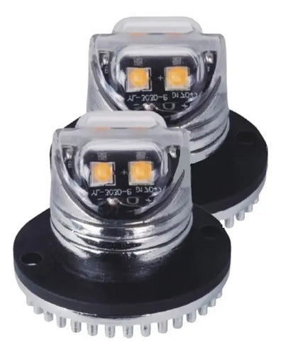 2 Estrobos 1-blanco 1-azul D Led 12watt 9-30v Lumen Ledstrwb