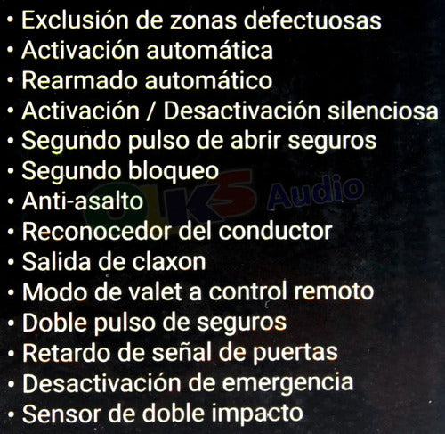 Alarma Automotriz Extreme Fire 2 Controles 17 Funciones