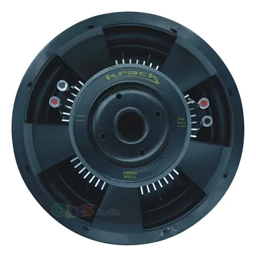 Subwoofer Plano De 12 150w. Rms 4 + 4 Ohms Krack Kws-1244dvc Color Negro Con Amarillo