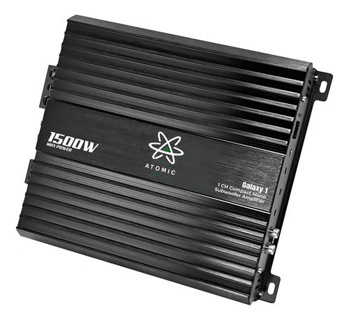 Amplificador Atomic 1 Canal Galaxy1 1500w Bass Open Show Color Negro