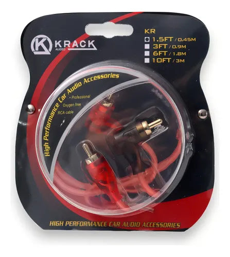 Cable Rca 45cm Mts Para Audio Libre De Oxigeno Krack Audio