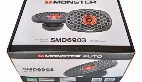 2 Medios Rango Con Driver 6x9 700w Rms 8 Ohm Monster Smd6903