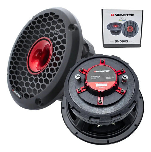 Par De Medios Rangos Con Driver De 8 700w Rms Monster Smd803