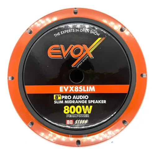 Medio Rango 8puLG Evox Evx8slim 800 Watts Linea Slim Color Negro