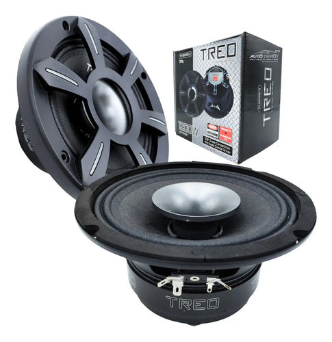 Par De Medios Rangos + Driver 6.5pLG 1200w Max Treo Tr65mrd2 Color Negro