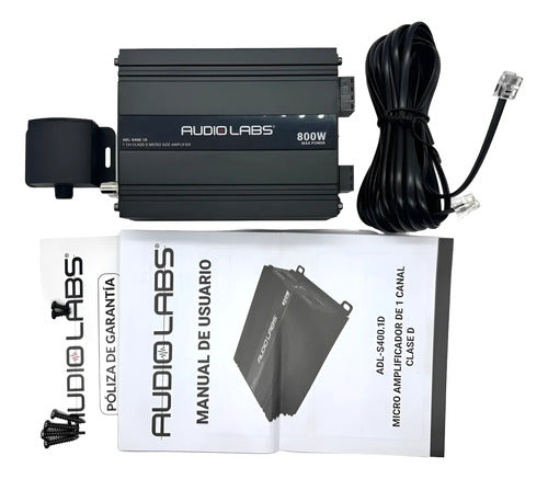 Amplificador Mini De 1 Canal 800w Max. Audiolabs Adl-s400.1d