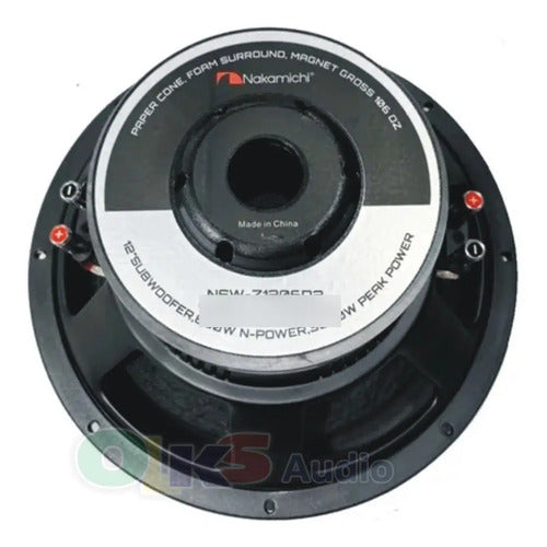 Subwoofer De 12 2 Ohms 600w Rms Nakamichi Nsw-z1206d2 Color Negro Con Rojo