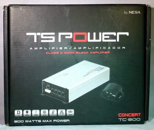 Amplificador Bajo 1 Canal 800w Ts Power Tc-800 Clase D 2 Moto Gris
