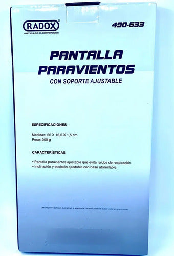 Pantalla Paravientos Para Microfono Ajustable 490-633 Radox Color Negro