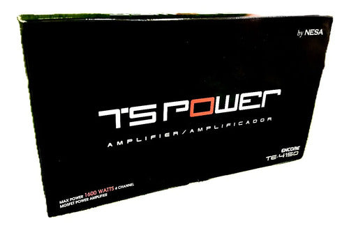 Amplificador 4 Canales 720w Rms Marca Nesa Te-4150 Para Carro Y Camioneta Negro