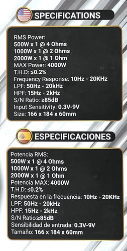 Ampli Rango Completo 1 Ch 2000w Rms Rockseries Rks-br2000.1