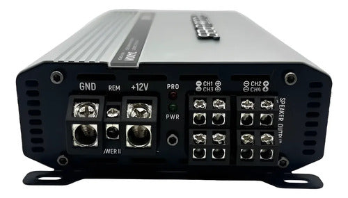 Amplificador Audio Labs Monster Mini4 2400w Max 4 Ch Clase D Color Plateado