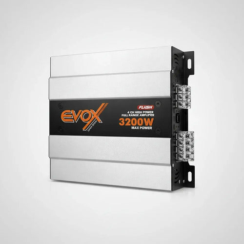 Amplificador Full Range 4 Canales Evox Flash 3200w Gris