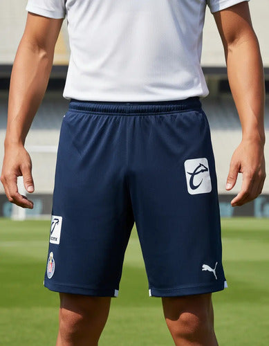 Short Chivas Versión Jugador Azul Blanco Local 21-22 Puma