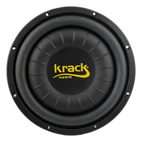 Subwoofer Plano De 12 150w. Rms 4 + 4 Ohms Krack Kws-1244dvc Color Negro Con Amarillo