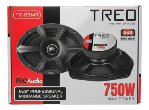 2 Medios Rangos De 6x9 375 Watts Rms Open Show Treo Tr-69mr