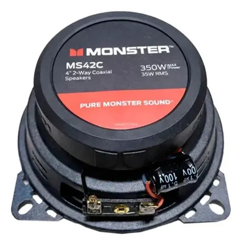 Bocinas Coaxiales De 4 Pulgadas Monster Ms42c 35 W Rms Negro