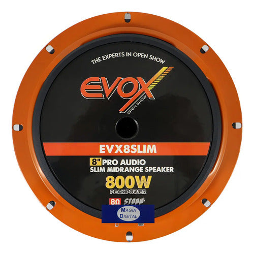 Medio Rango 8puLG Evox Evx8slim 800 Watts Linea Slim Color Negro