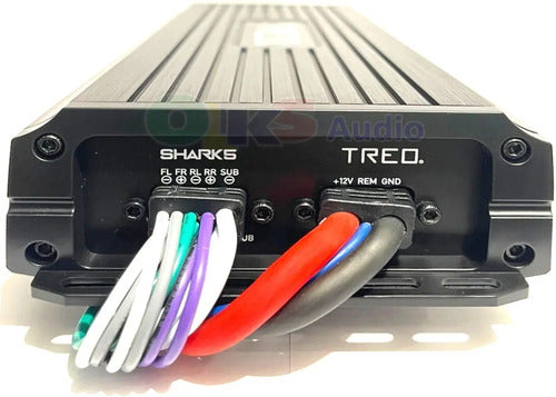 Amplificador Mini Marino 5 Canales 1750watts Rms Treo Shark5 Color Negro