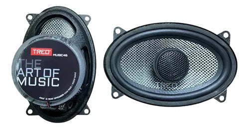 Par De Bocinas Coaxial Music46 Treo 4x6 PuLG 450w Max Negro