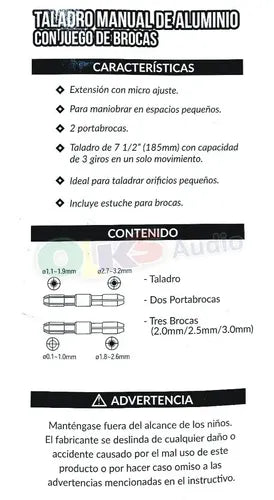 Taladro Manual  Alumino Con Juego D Brocas Easytool Et-talbr