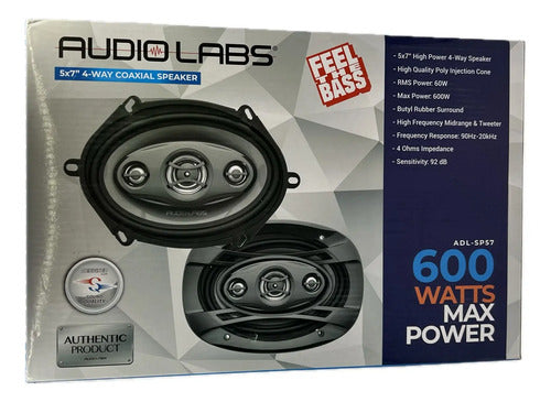 Par De Bocinas 5x7 6x8 4 Vias 50watts Rms Audiolabs Adl-sp57