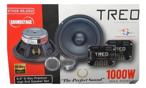 Set De Medios Premium 6.5  3 Vias 300w Rms Treo Stage65.3sq