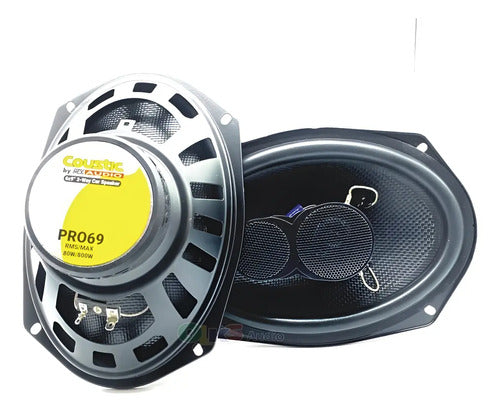 Par Bocinas De 6x9 Pulgada 3 Vias 80 Watts Rms Coustic Pro69