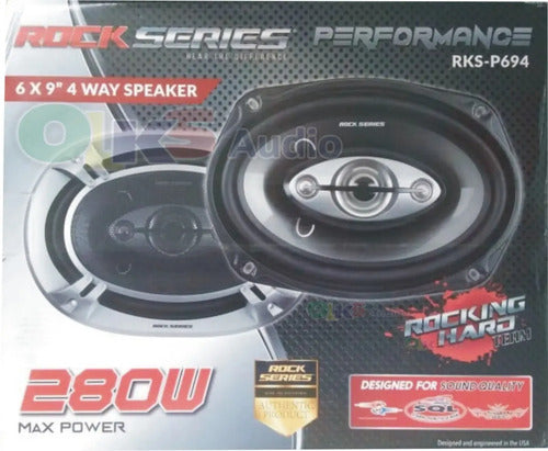 Par De Bocinas De 6×9 4 Vías 280 Watts Rockseries Rks-p694