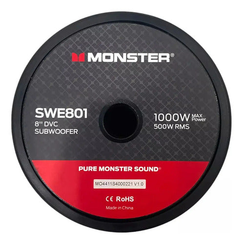Par Subwoofer 8 PLG Dvc 1000w/500rms 4 Ohms Monster Swe801